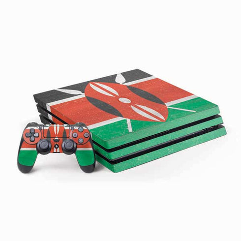 Kenya Flag Distressed PS4 Pro Bundle Skin